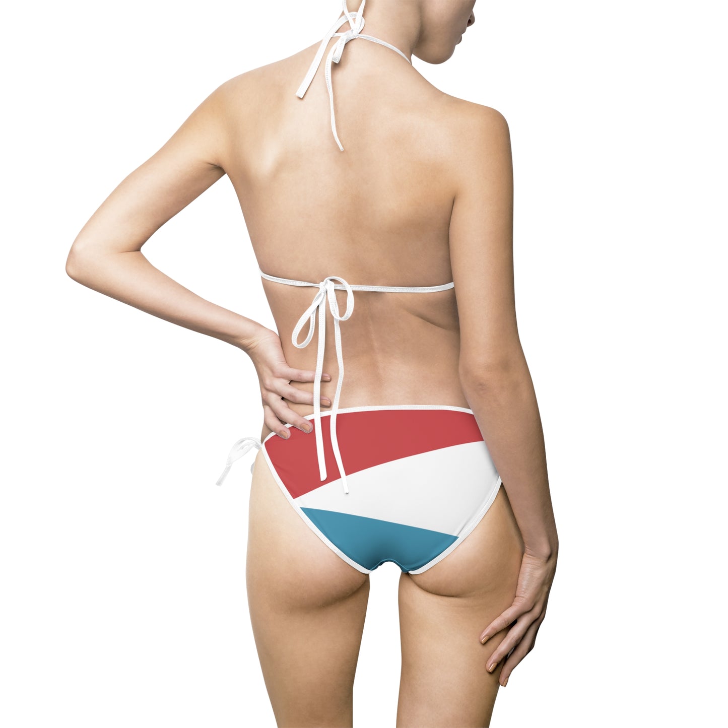 T5 Minimalist Red, White & Blue Bikini for Women