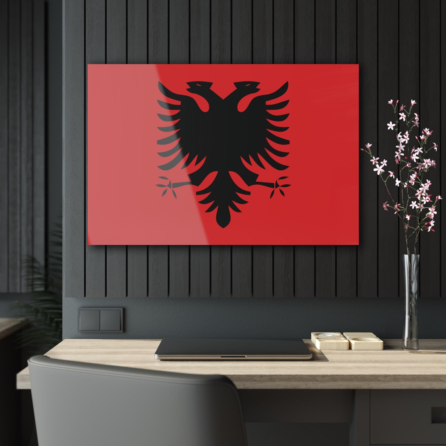 T5 Minimalist Albanian Flag Two Headed Eagle Acrylic Print