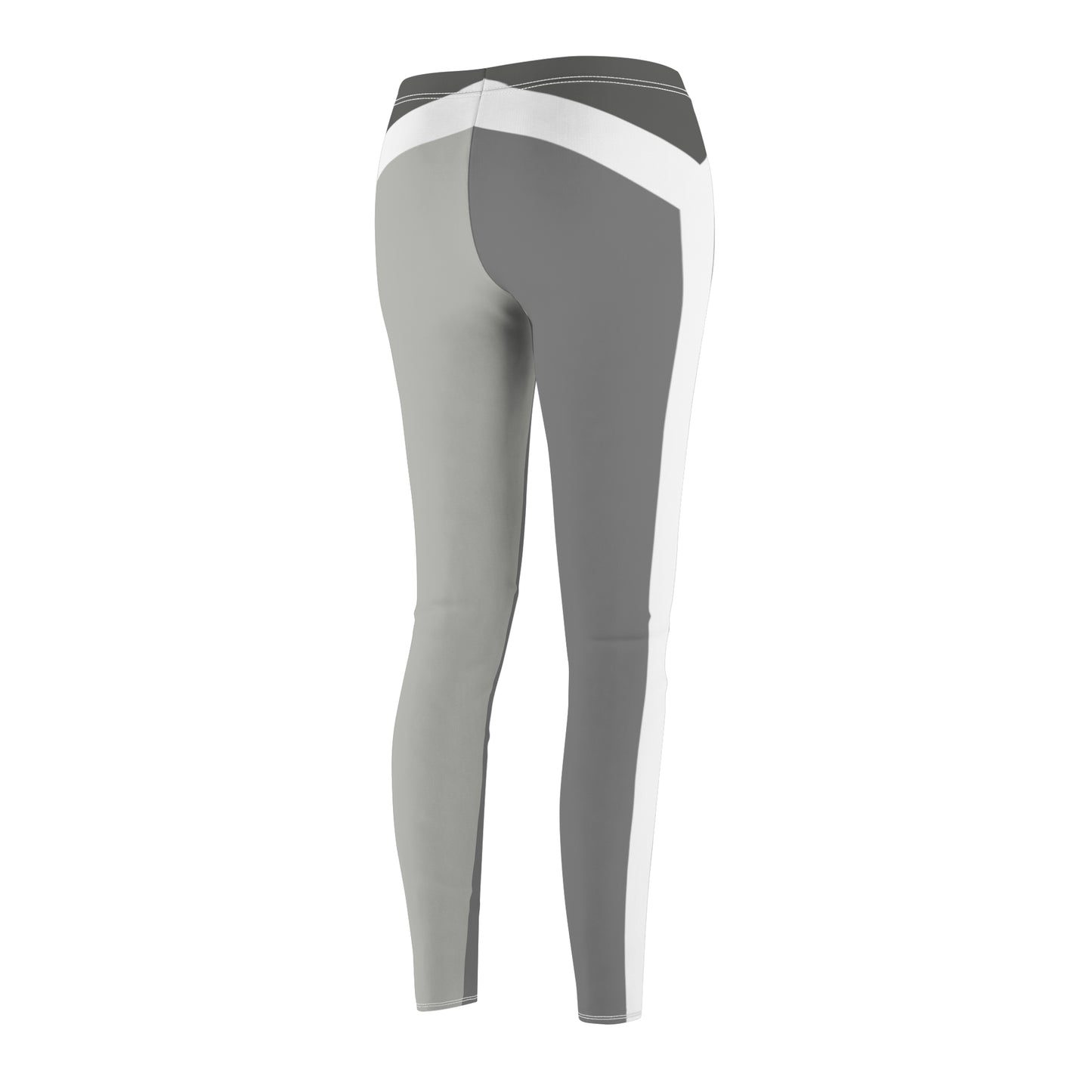 T5 Minimalist White Bars Over Grey Leggings for Women