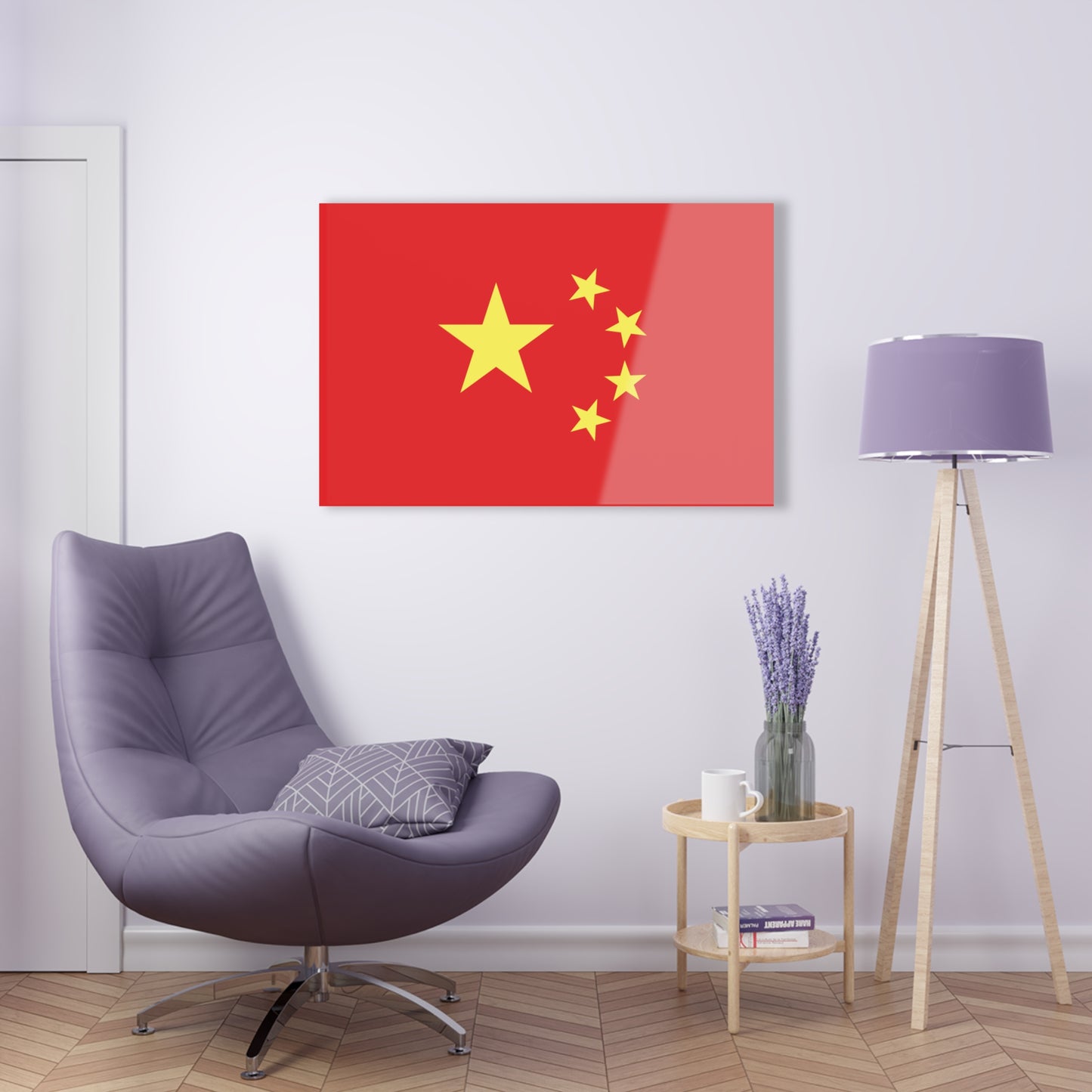 T5 Minimalist China Flag Stars Acrylic Print