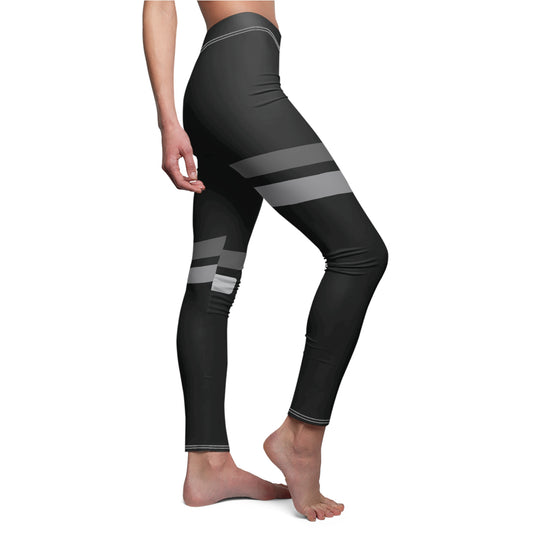 T5 Minimalist Grey Bars Leggings for Women