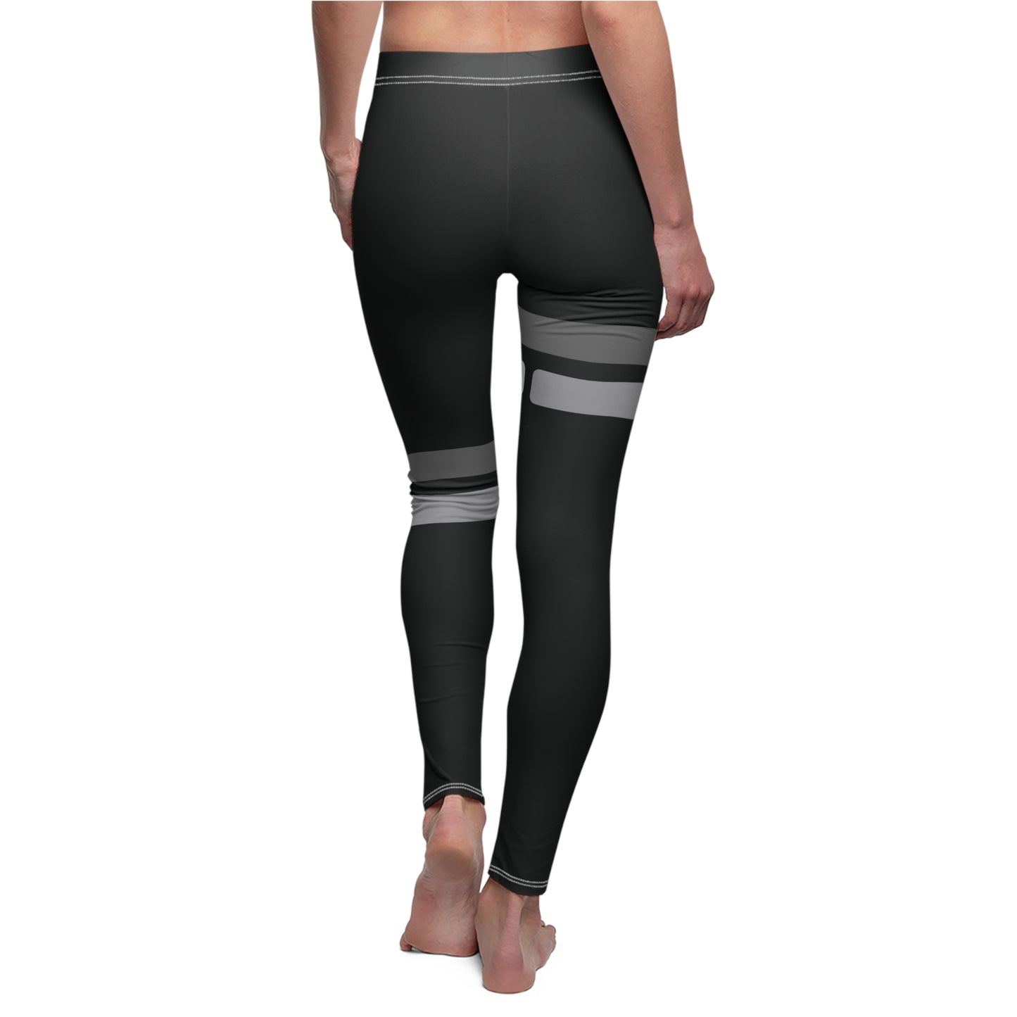 T5 Minimalist Grey Bars Leggings for Women