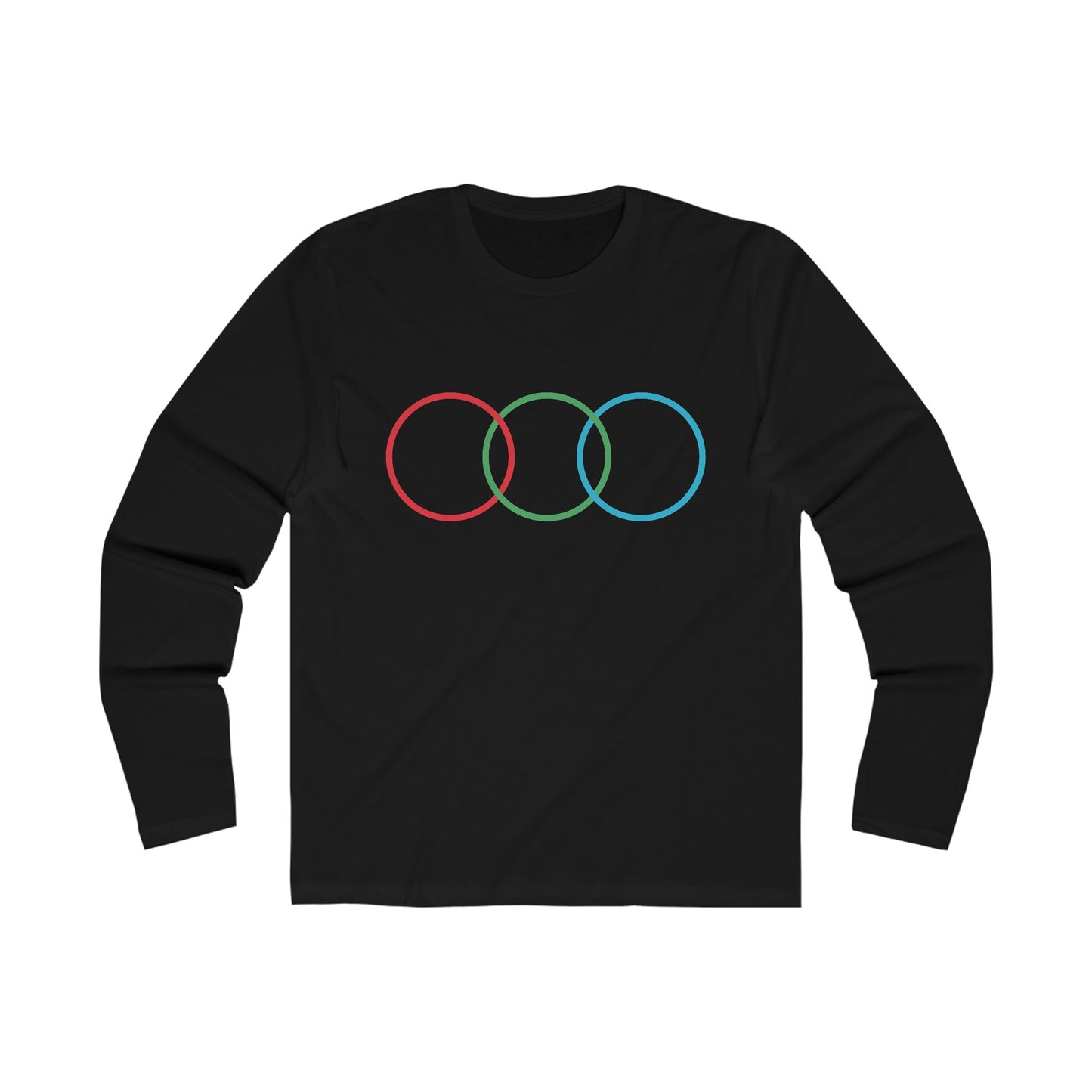 T5 Minimalist Primary Colors Long Sleeve Crew Tee for Men