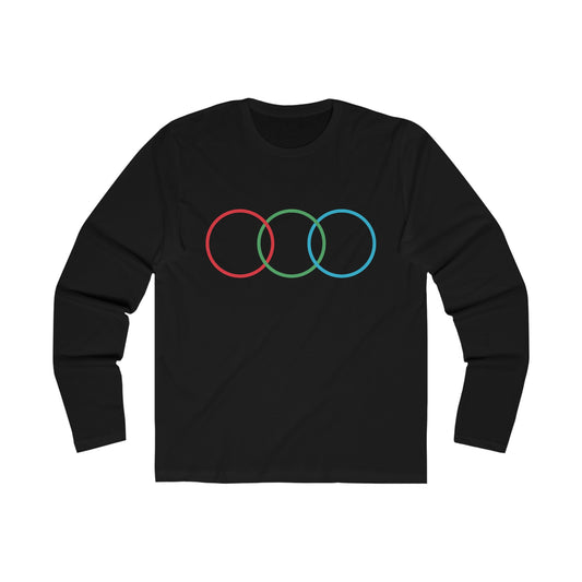 T5 Minimalist Primary Colors Long Sleeve Crew Tee for Men