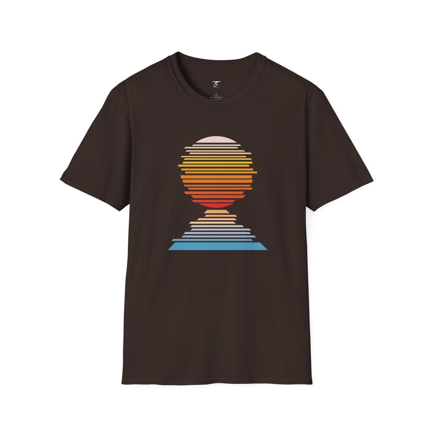 T5 Minimalist Sliced Sunset T-Shirt for Men