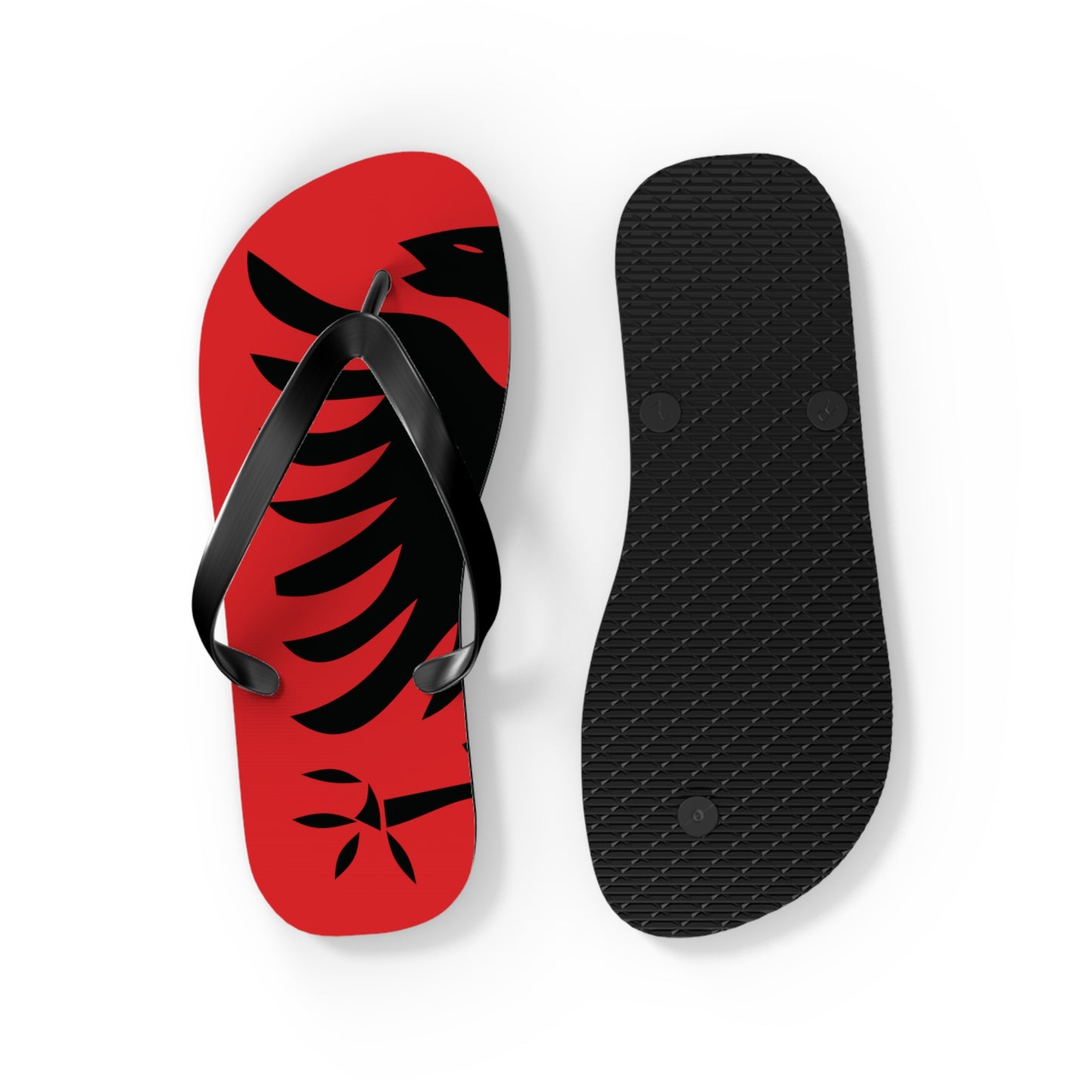 T5 Minimalist Albanian Flag Two Headed Eagle Flip-Flops for Men & Women