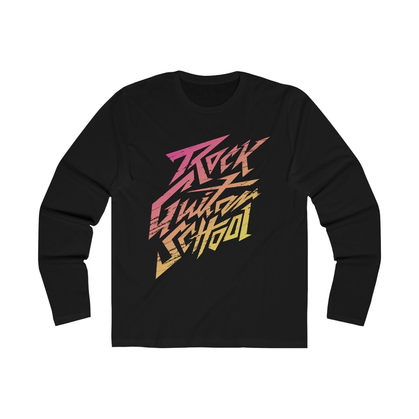 T5 Minimalist ROCK GUITAR SCHOOL Long Sleeve Crew Tee for Men & Women