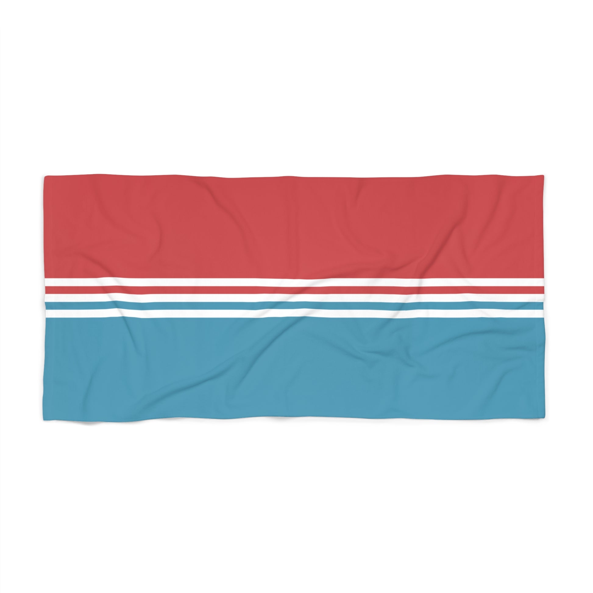 T5 Minimalist Red, White & Blue Beach Towel for Men & Women