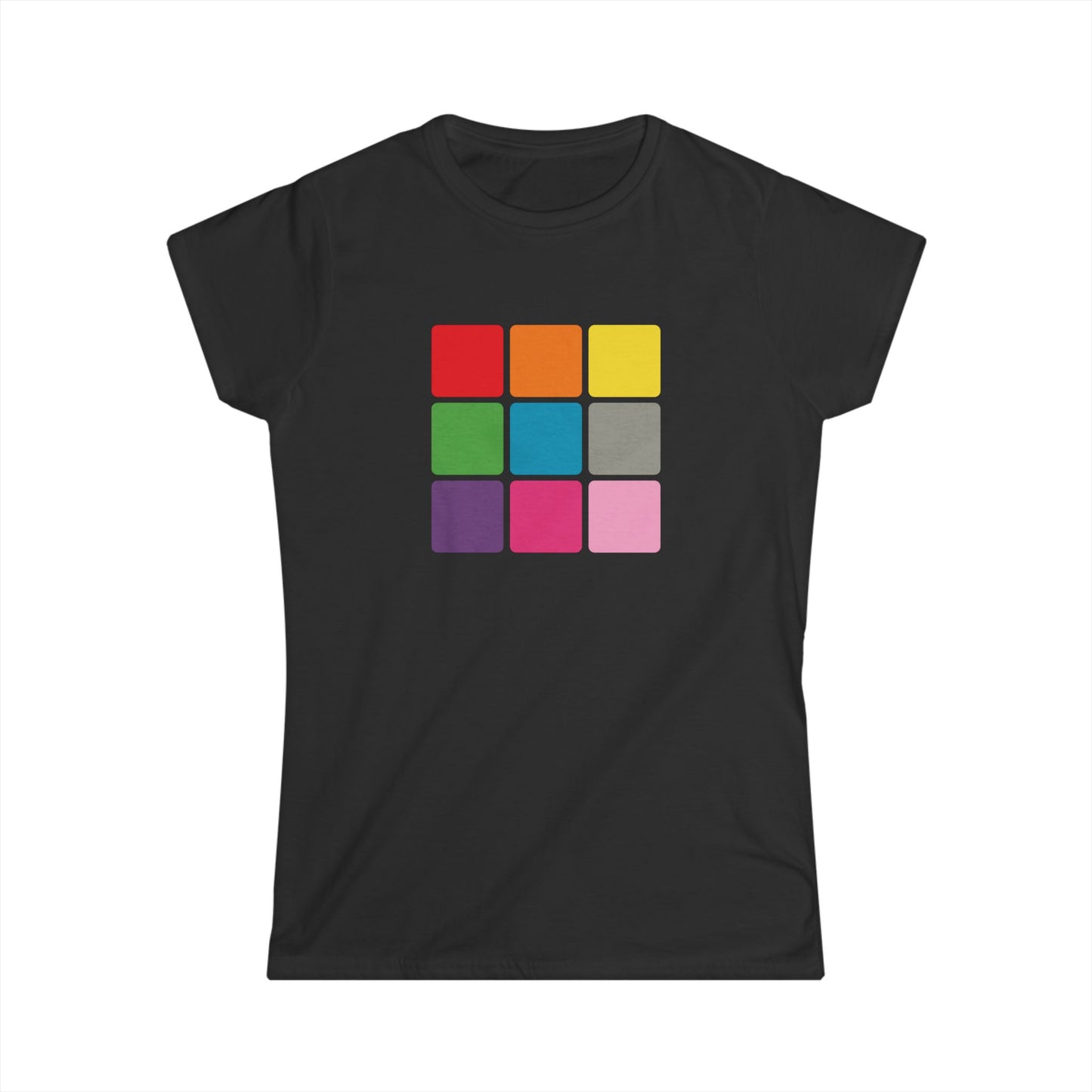 T5 Minimalist Color Cubes T-Shirt for Women