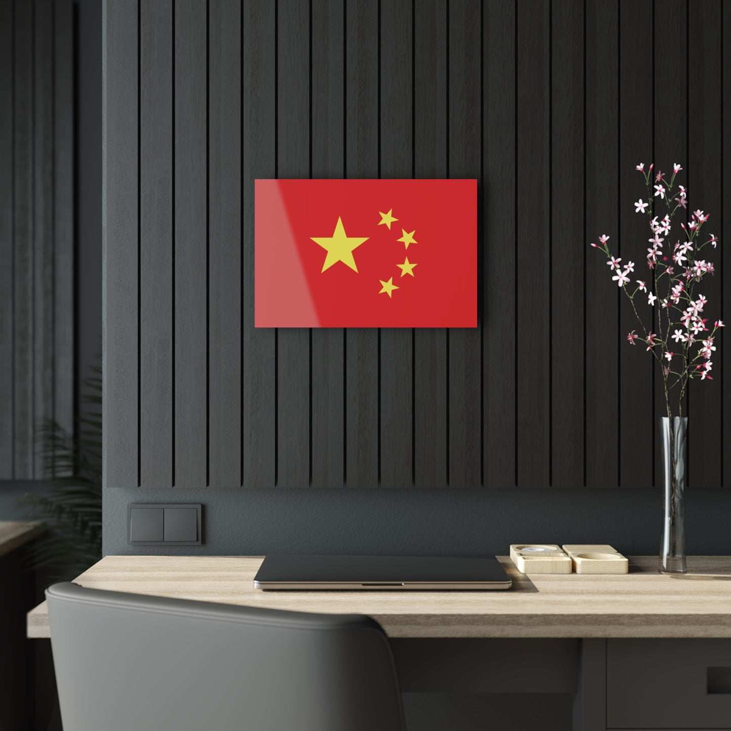 T5 Minimalist China Flag Stars Acrylic Print