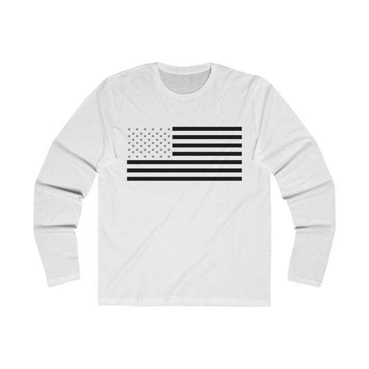 T5 Minimalist U.S.A. Flag Long Sleeve Crew Tee for Men