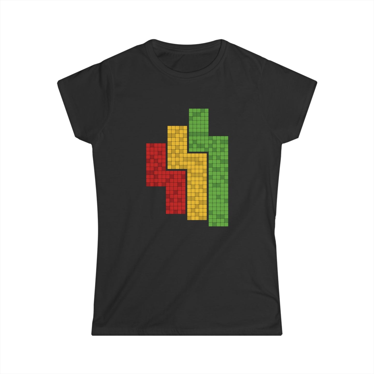 T5 Minimalist Mosaic Shapes T-Shirt for Women