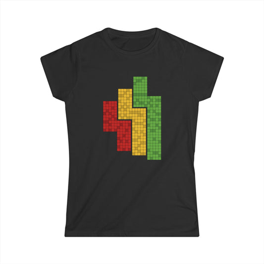 T5 Minimalist Mosaic Shapes T-Shirt for Women