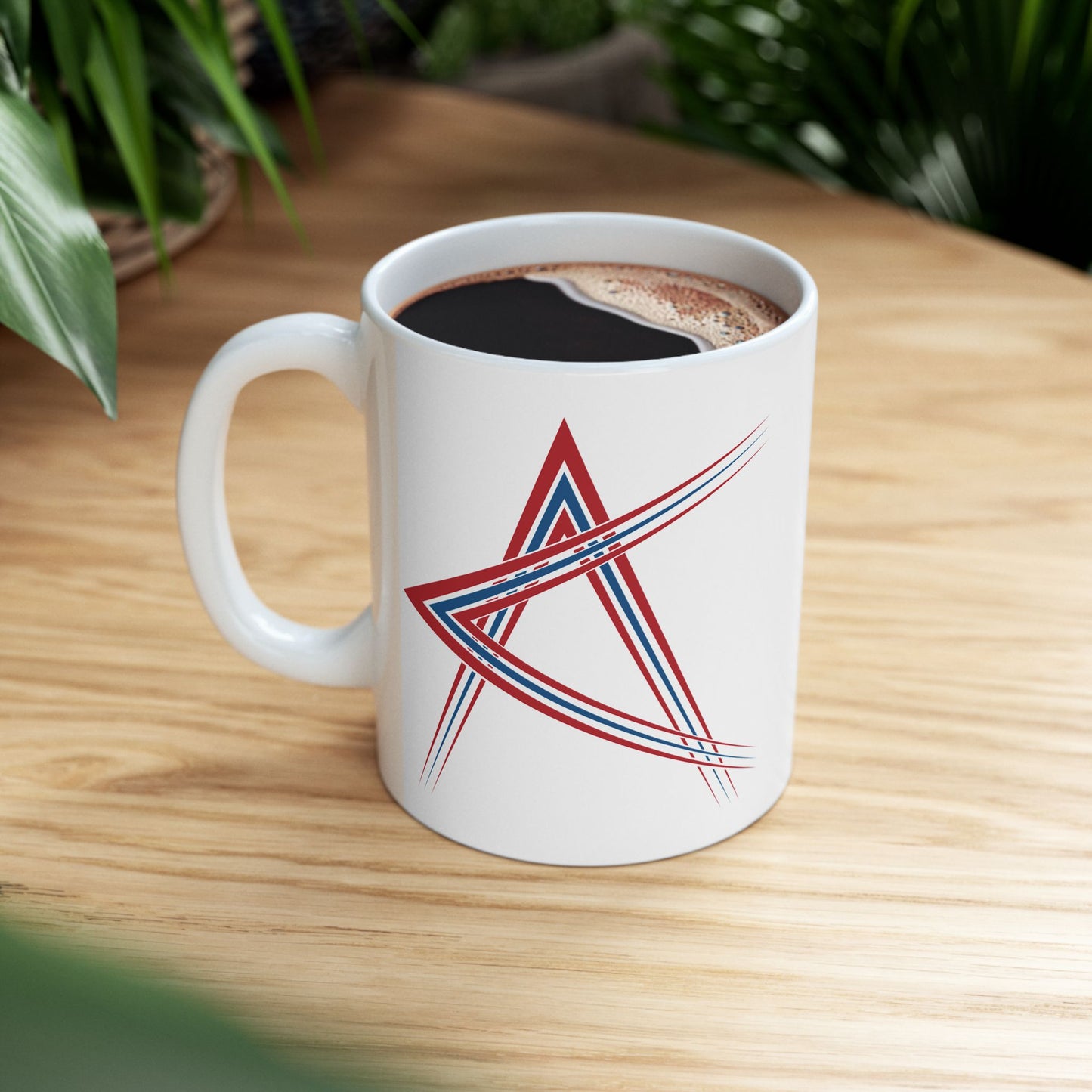 T5 Minimalist Colliding Shapes Ceramic Coffee Mug