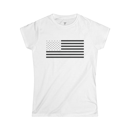 T5 Minimalist U.S.A. Flag T-Shirt for Women