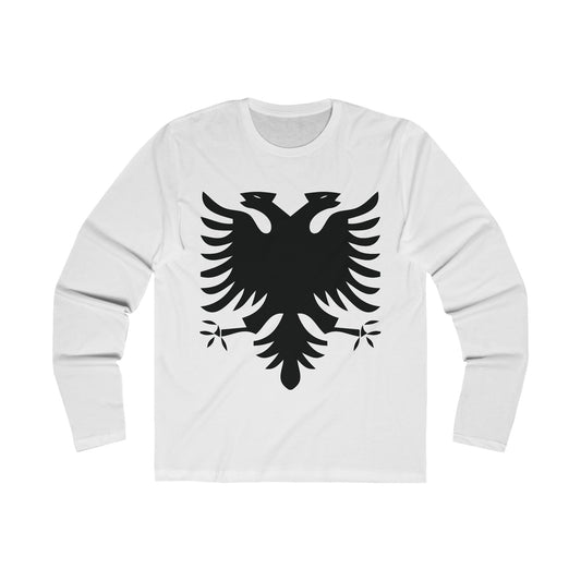 T5 Minimalist Albanian Flag Two Headed Eagle Long Sleeve Crew Tee for Women