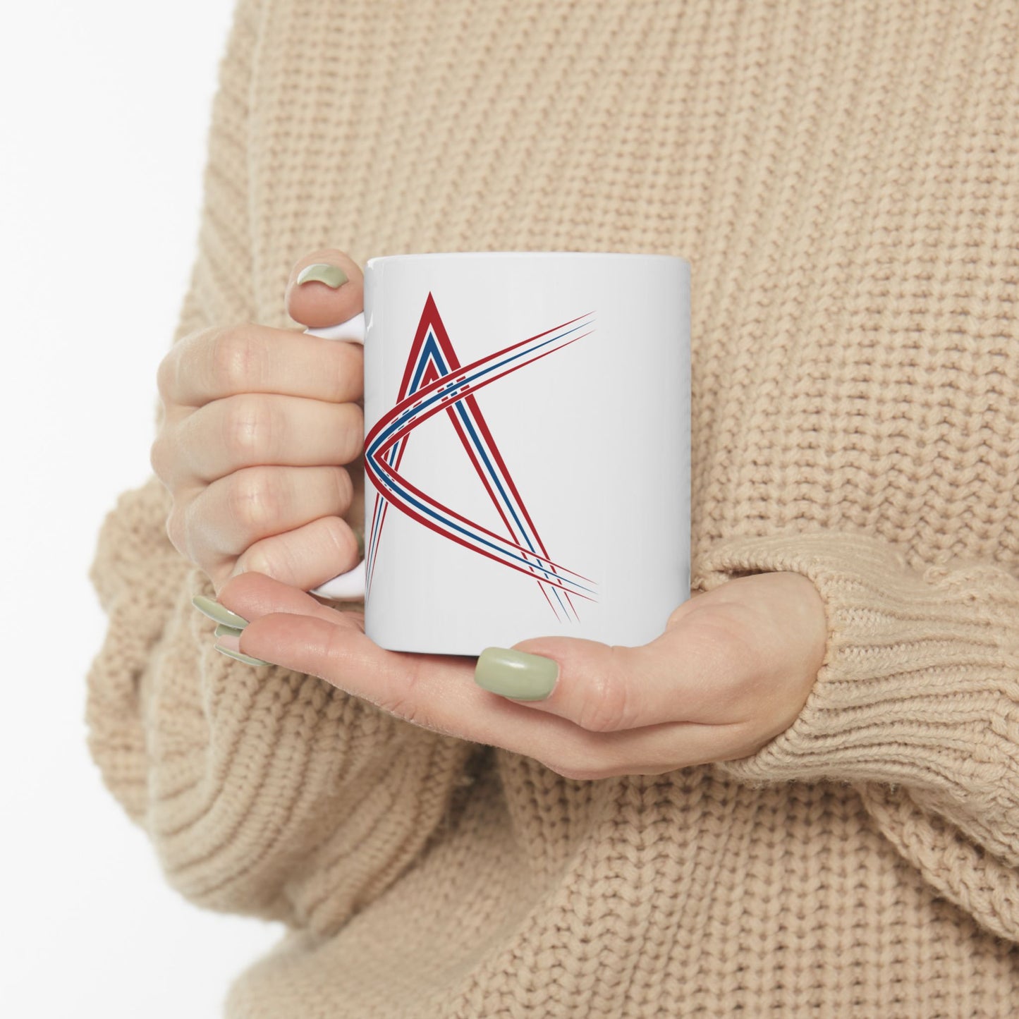 T5 Minimalist Colliding Shapes Ceramic Coffee Mug