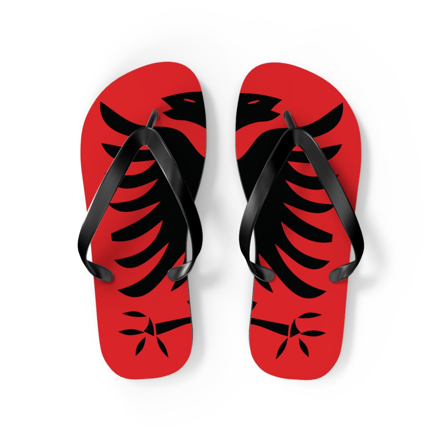 T5 Minimalist Albanian Flag Two Headed Eagle Flip-Flops for Men & Women