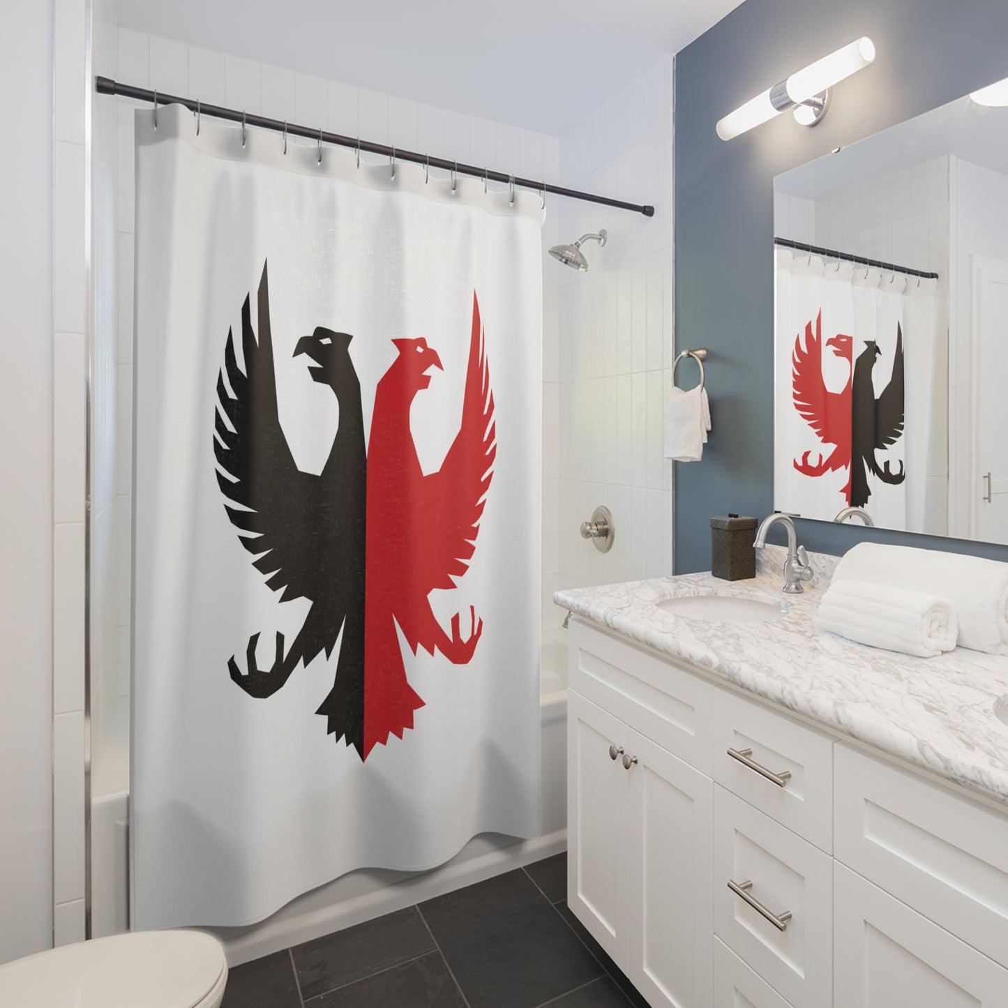 T5 Minimalist Two Headed Eagle Shower Curtain