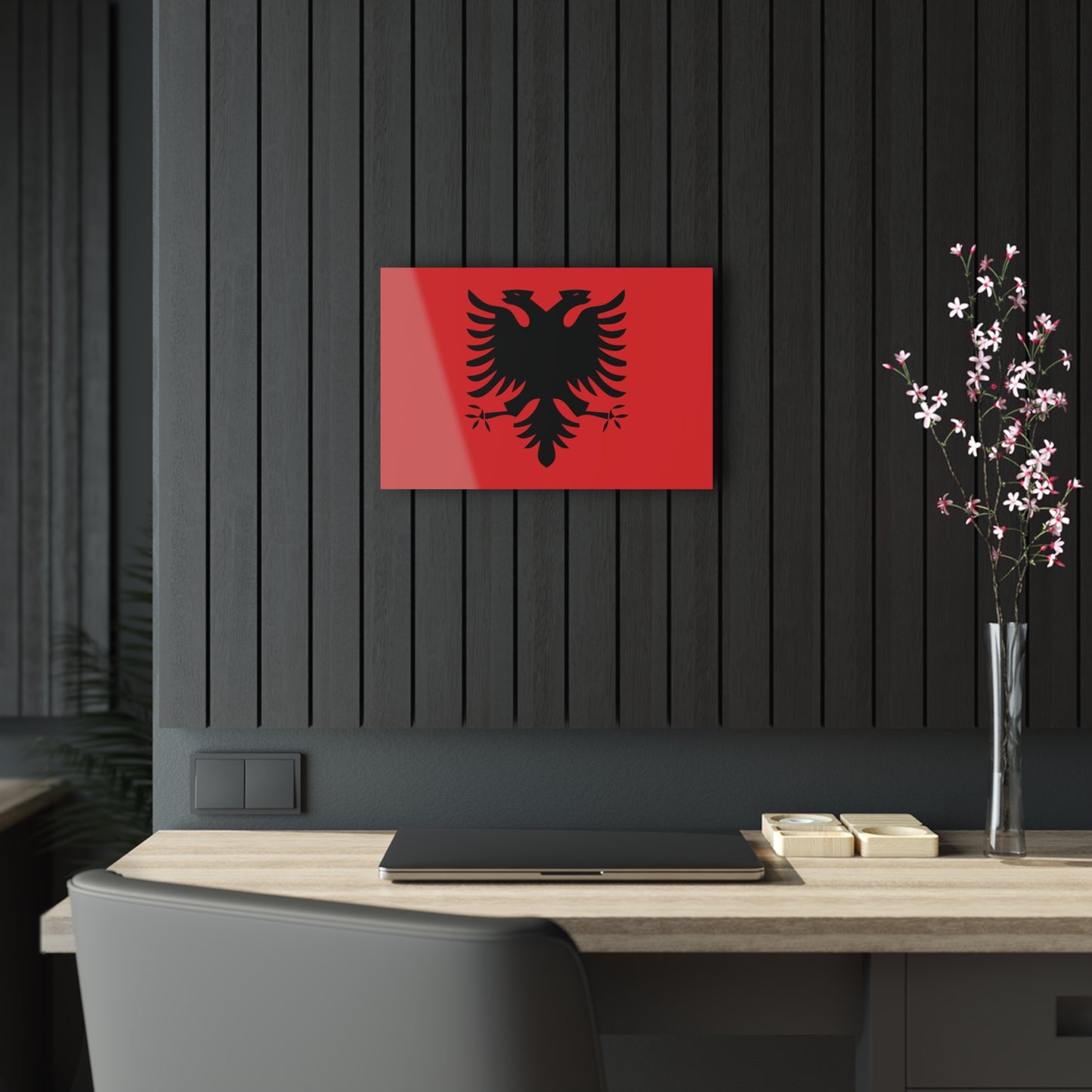 T5 Minimalist Albanian Flag Two Headed Eagle Acrylic Print