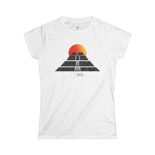 Camiseta T5 Pirámide del Sol Minimalista para Mujer