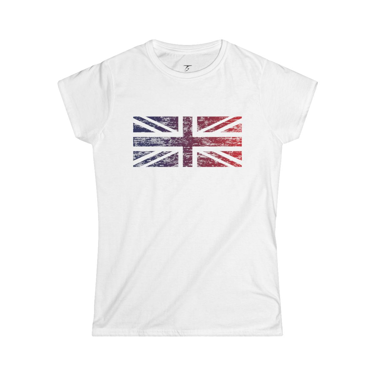 Camiseta T5 Bandera del Reino Unido Minimalista para Mujer
