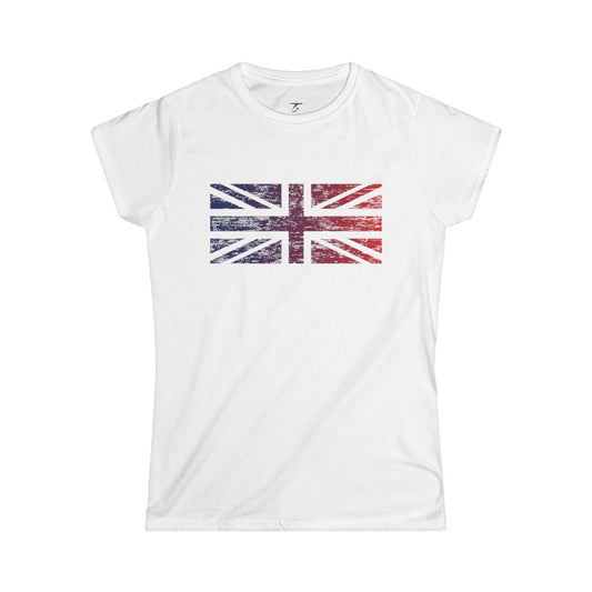 Camiseta T5 Bandera del Reino Unido Minimalista para Mujer