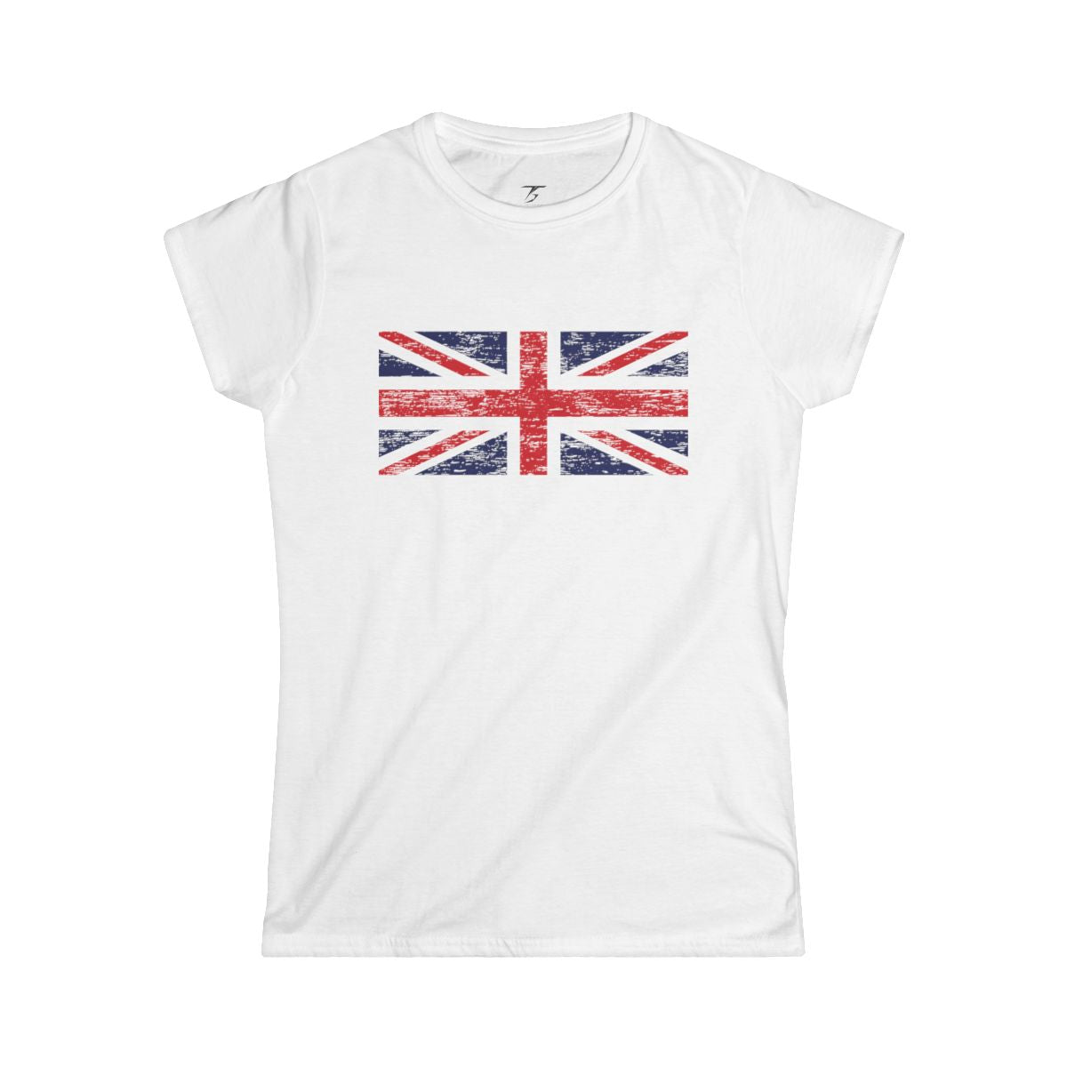 Camiseta T5 Bandera del Reino Unido Minimalista para Mujer