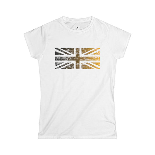 Camiseta T5 Bandera del Reino Unido Minimalista para Mujer