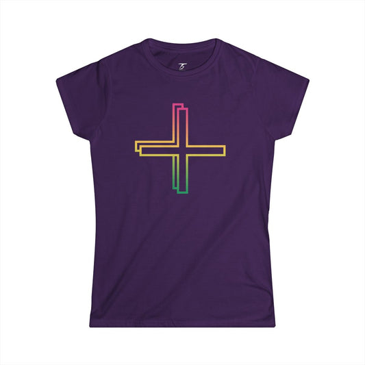 Camiseta T5 Signo de Más Colorido Minimalista para Mujer