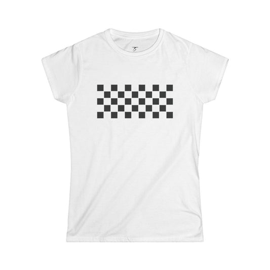 Camiseta T5 Bandera de Carreras Minimalista para Mujer