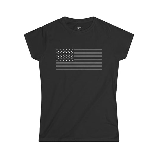 Camiseta T5 Bandera de USA Minimalista para Mujer